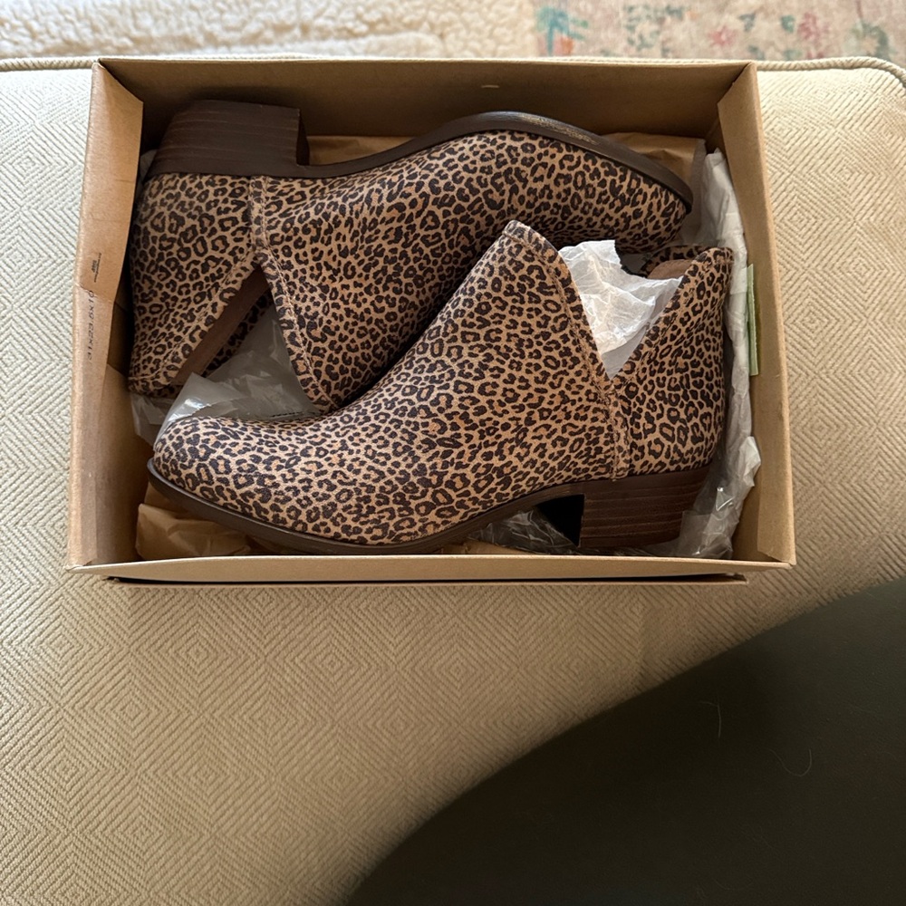 Lucky Brand Brown Leopard Ankle Booties